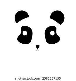 panda cute animal illustration with simple clean flat design kids vector decoration
