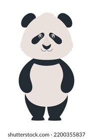 Panda. Cute panda bear. Cartoon panda.