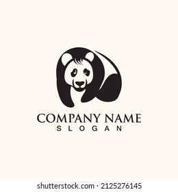 Panda cute bear logo animal mammals modern is funny vector icon design