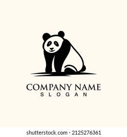 Panda cute bear logo animal mammals modern is funny vector icon design