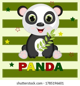 its a panda. So cute panda. Can be used for kid's clothing. Use for print, surface design, fashion wear. Adorable  character for design of album, scrapbook, card and invitation