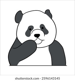 Panda cute cartoon illustration front view