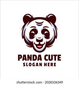 panda cute cartoon logo vector