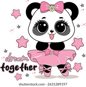 panda bonito dança princesa estrela balé