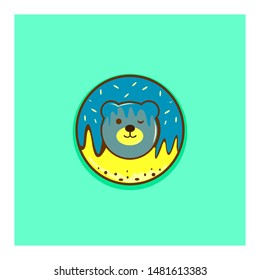 panda  cute and donat funny concept