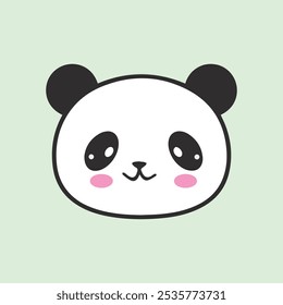 Diseño de arte de cara linda de Panda.