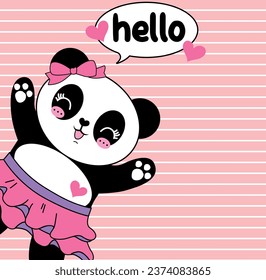 panda cute girl smile pretty