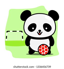 panda cute are also hobbies playing soccer illustration for kids t-shirt,story book,children cover book,comic and others