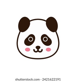 Panda cute kawaii style wild animal vector illustration
