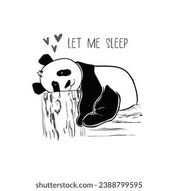 Panda, cute, let me sleep, graphic, shirt, illustration