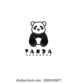 panda cute logo design ilustration 