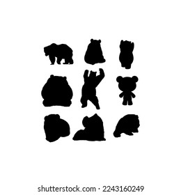 
panda cute silhouette collection creative design