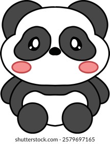 panda cute vector full color