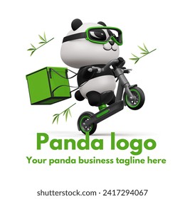 Panda Cycle Logo Panda Logo Design