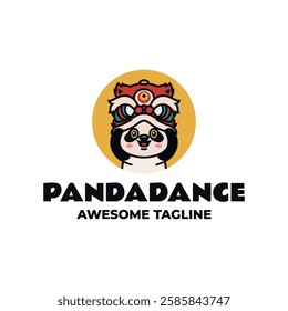 Panda Dance Simple Mascot Logo