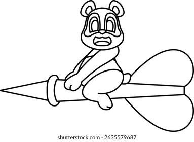 Panda Dardos dardo animal vetor ilustração de arte