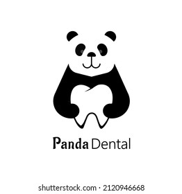 Panda dental logo premium vector illustration