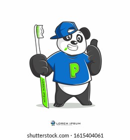 PANDA DENTAL TOOTH BRUSH CARTOON CHARACTER