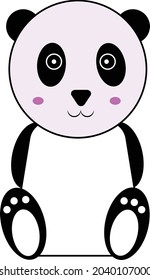 diseño de panda linda vectorial blanco fondo de la ilustración de adobe