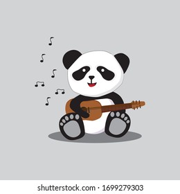 Panda design playing guitar instruments.