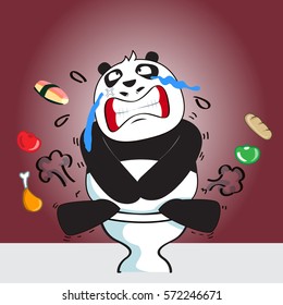 Panda diarrhea cartoon vector 10