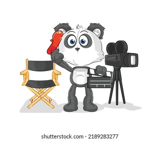 the panda director mascot. cartoon vector