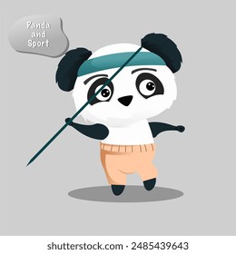 Panda hacer jabalina arrojando ilustración Vector