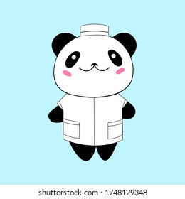 Panda doctor in a white coat