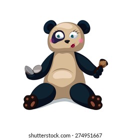 Panda does makeup