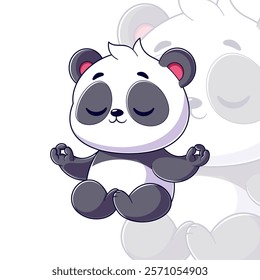 Panda is doing meditation movement