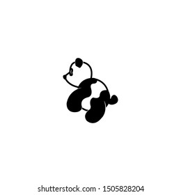 panda doll  logo. cute Bear cartoon mascot simple character doodle illustration