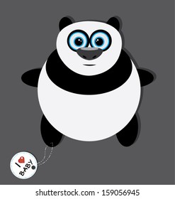 panda doll  love baby vector
