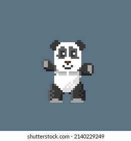 Panda-Puppe im Pixelstil