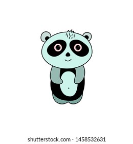  Panda in doodle style. Vector illustration. Isolated on white background