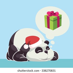 panda dreaming about gifts