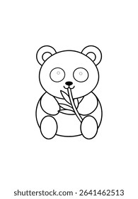 panda eating bamboo forest coloring page 