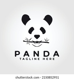 Panda-Essen Bambussymbol Vektorgrafik-Design