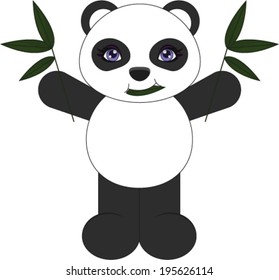 Panda Eating Bamboo Leaf