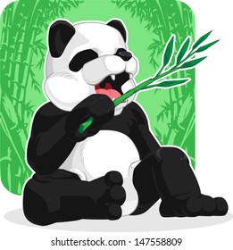 Panda Eating Bamboo Leaves