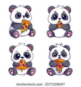 Panda eating pizza, package design