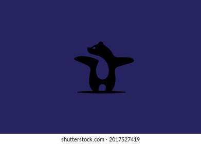 Logo elegante de Panda con iniciales para vector de empresa