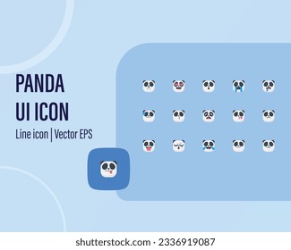 panda emoji icons vector illustration.