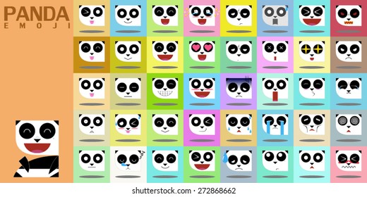 panda emoticon emotion vector illustration