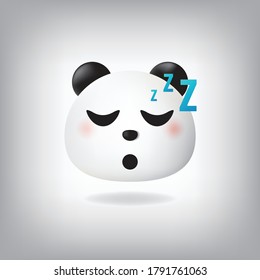 Panda emoticon for social media post and agency or company