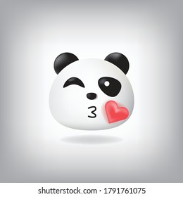 Panda emoticon for social media post and agency or company