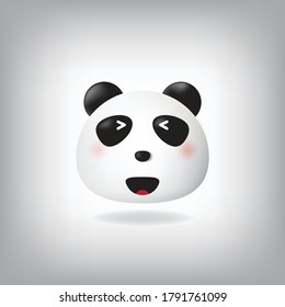 Panda emoticon for social media post and agency or company