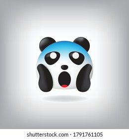 Panda emoticon for social media post and agency or company