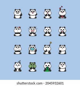 panda emoticon, some cute panda expressions, bundle panda emoticon