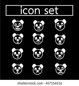 panda emotion icon set illustration design