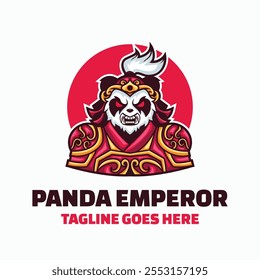 Panda Emperor Mascot Cartoon Logo